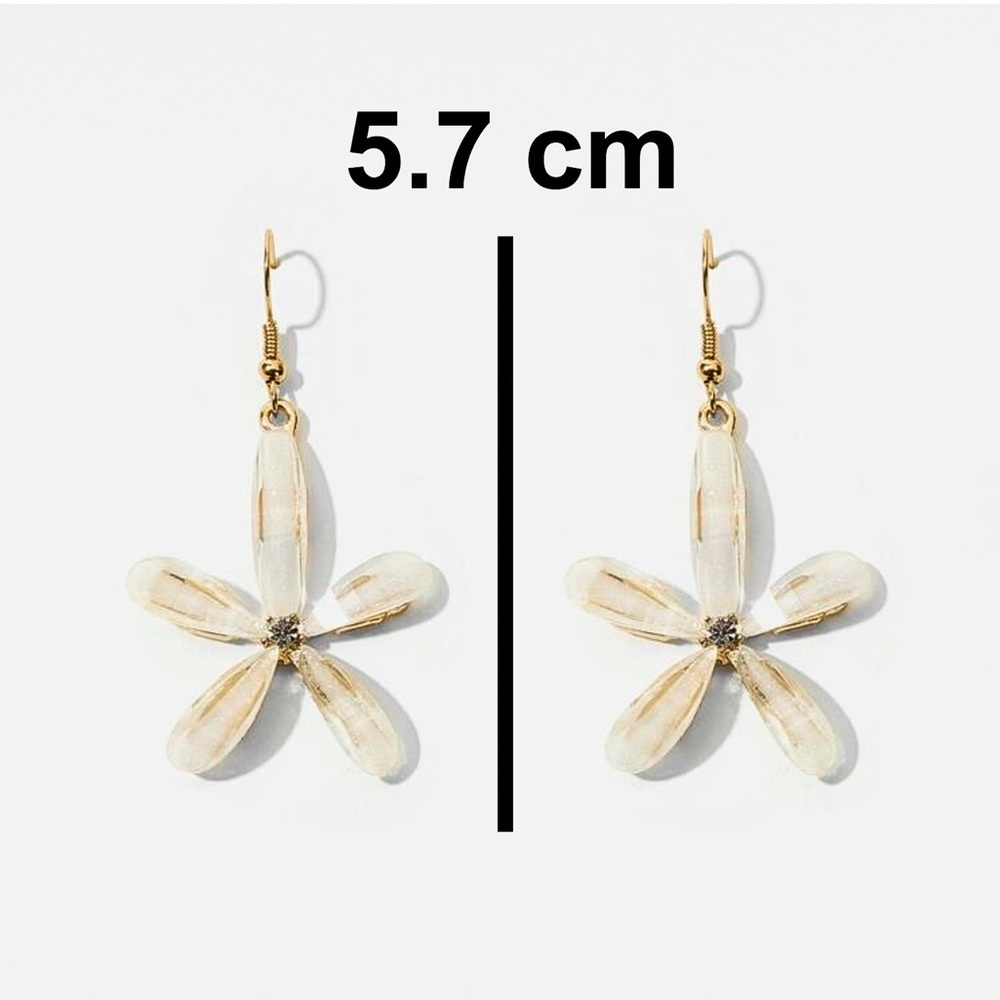 Any 2/$20! Ivory & Crystal Flower Earrings - Picture 10 of 12